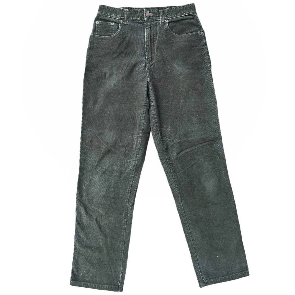 Vintage‎ 90s Corduroy Mom Jeans Bill Blass Size 6 Dark Olive Green Straight Leg